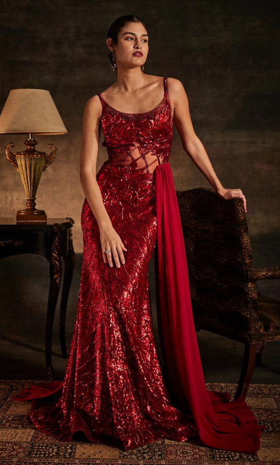 Red Sequin Gown