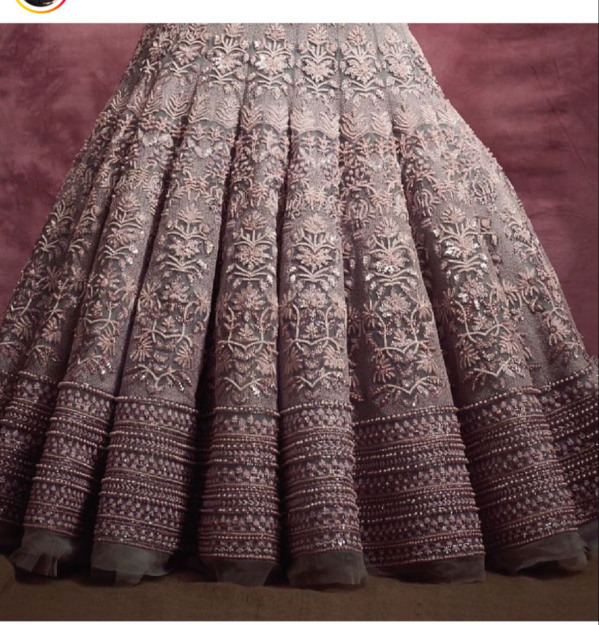 Light Powder Grey Lehenga