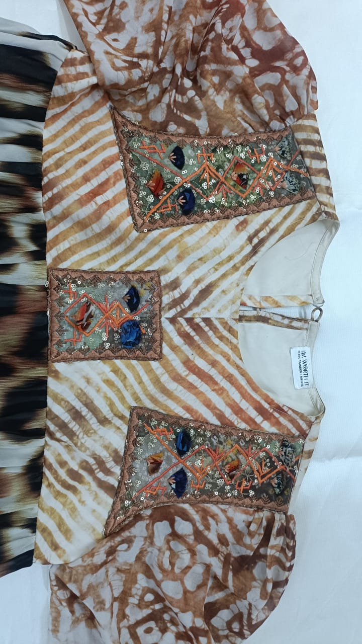 Bohemian Chic Leopard Print Top with Embellishments