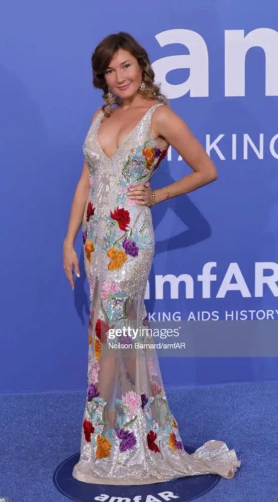 Silver And Multi Coloured Gown