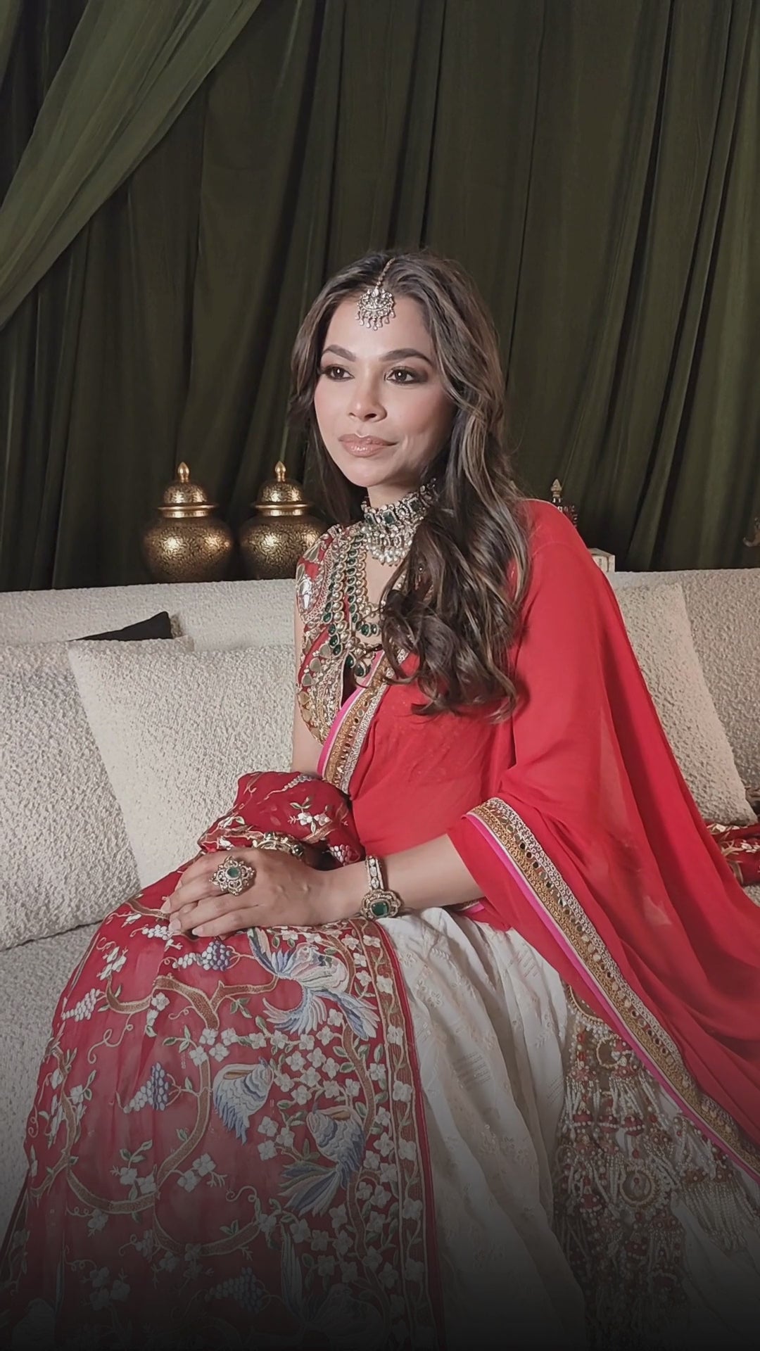 Load and play video in Gallery viewer, Bridal Ivory Lehenga Set
