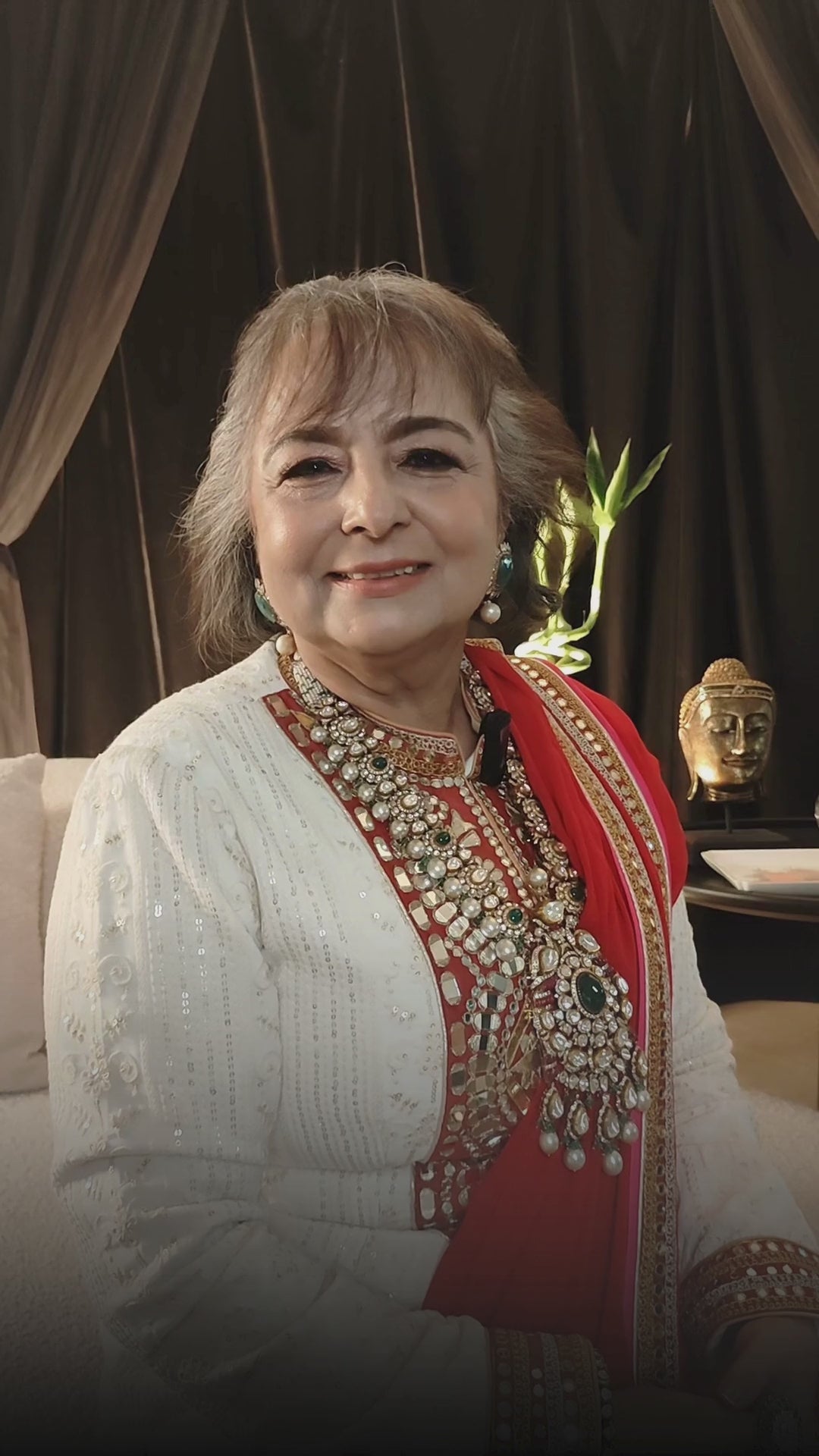 Load and play video in Gallery viewer, Ivory Embroidered Long Jacket Set
