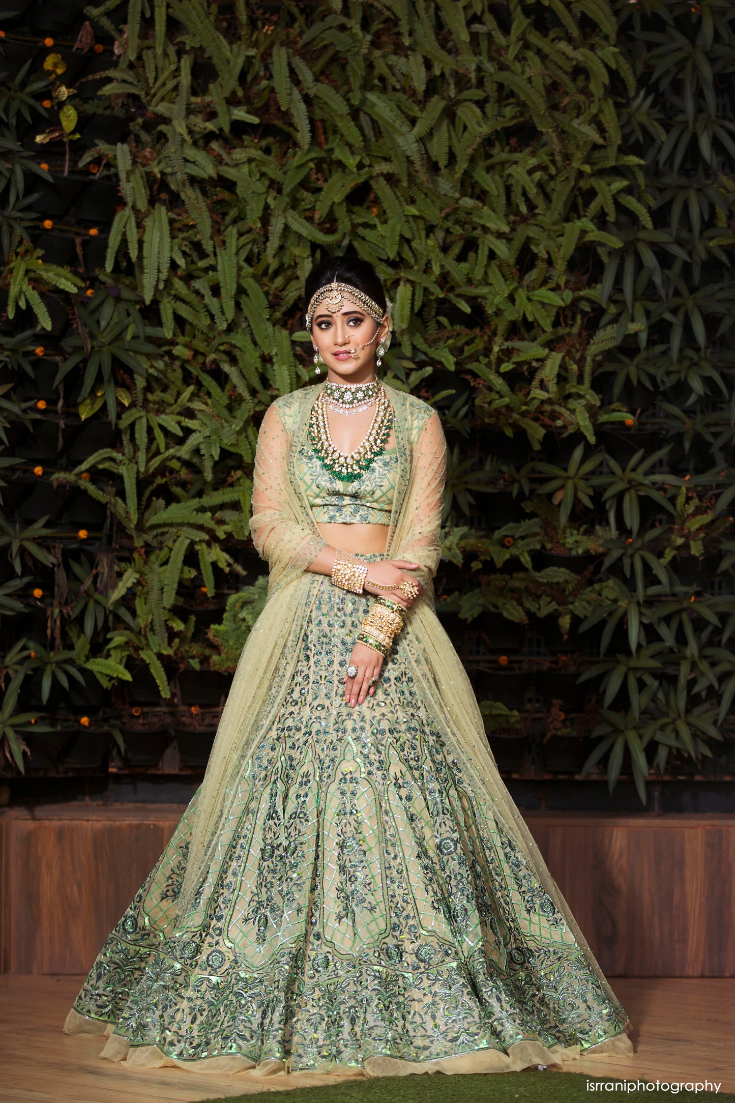 Light Green Designer Bridal  Lehenga