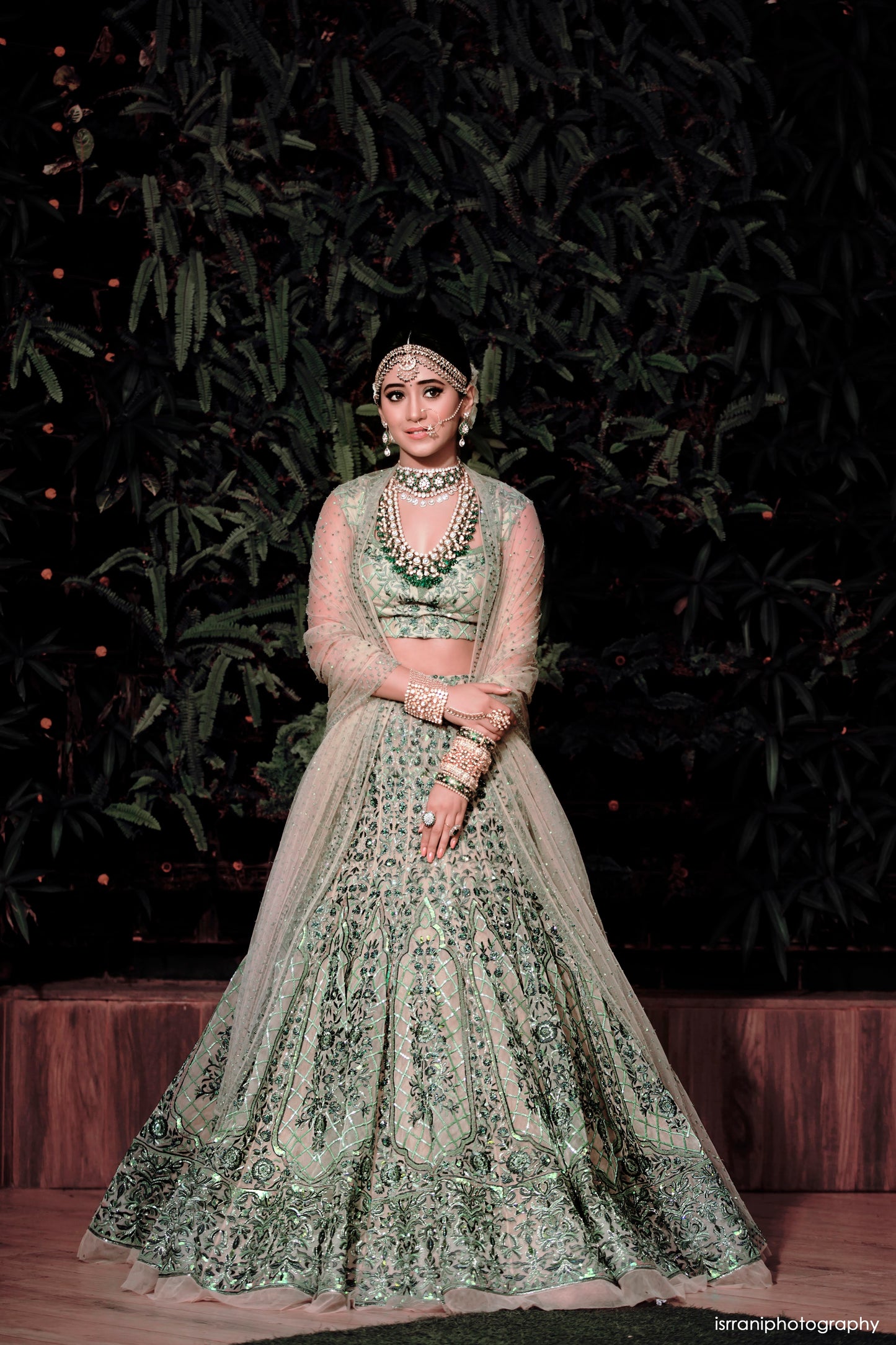 Light Green Designer Bridal  Lehenga