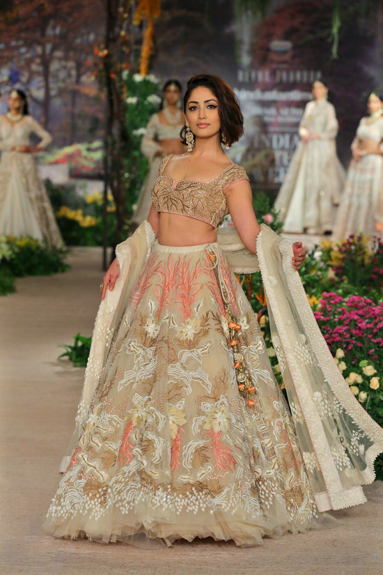 Light Beige Designer Bridal Lehenga