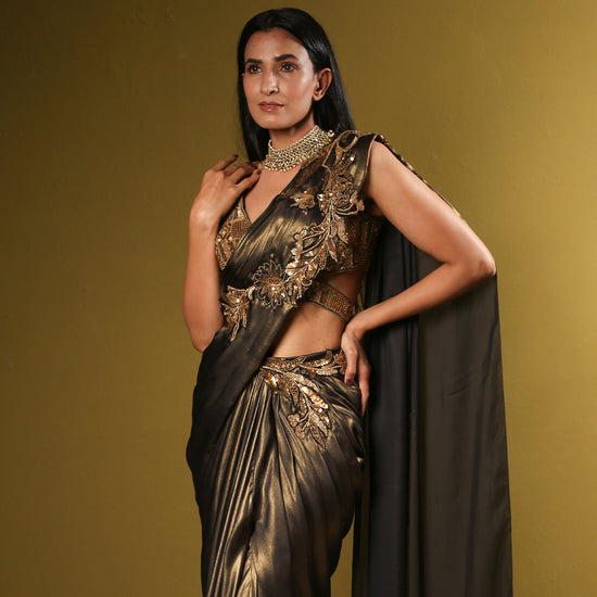 Black Saree Set