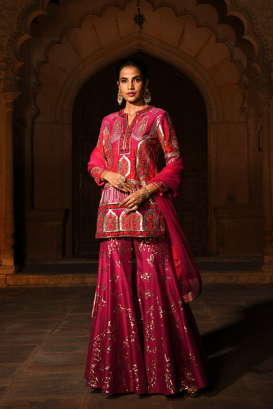 Gold Foil Khushnuma Sharara Suit