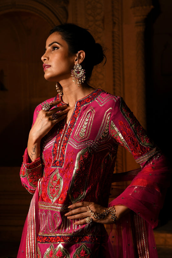 Gold Foil Khushnuma Sharara Suit