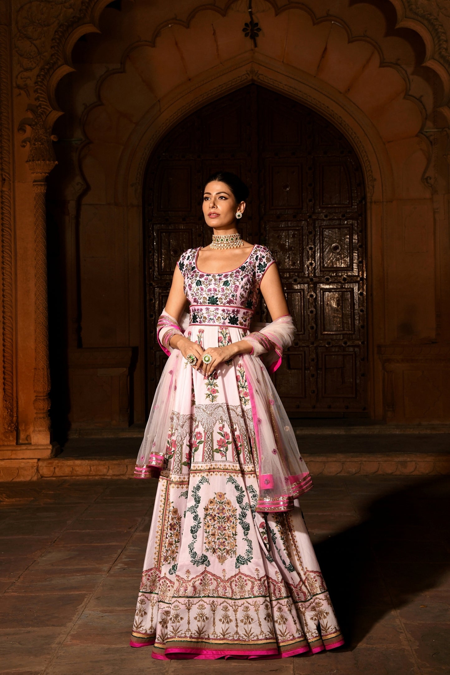 Pink Backless Anarkali Suit