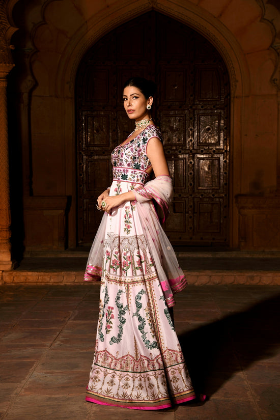 Pink Backless Anarkali Suit