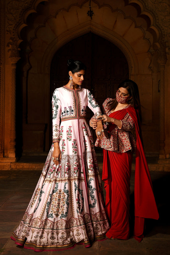 Sharmaya Gulabi Jacket Lehenga