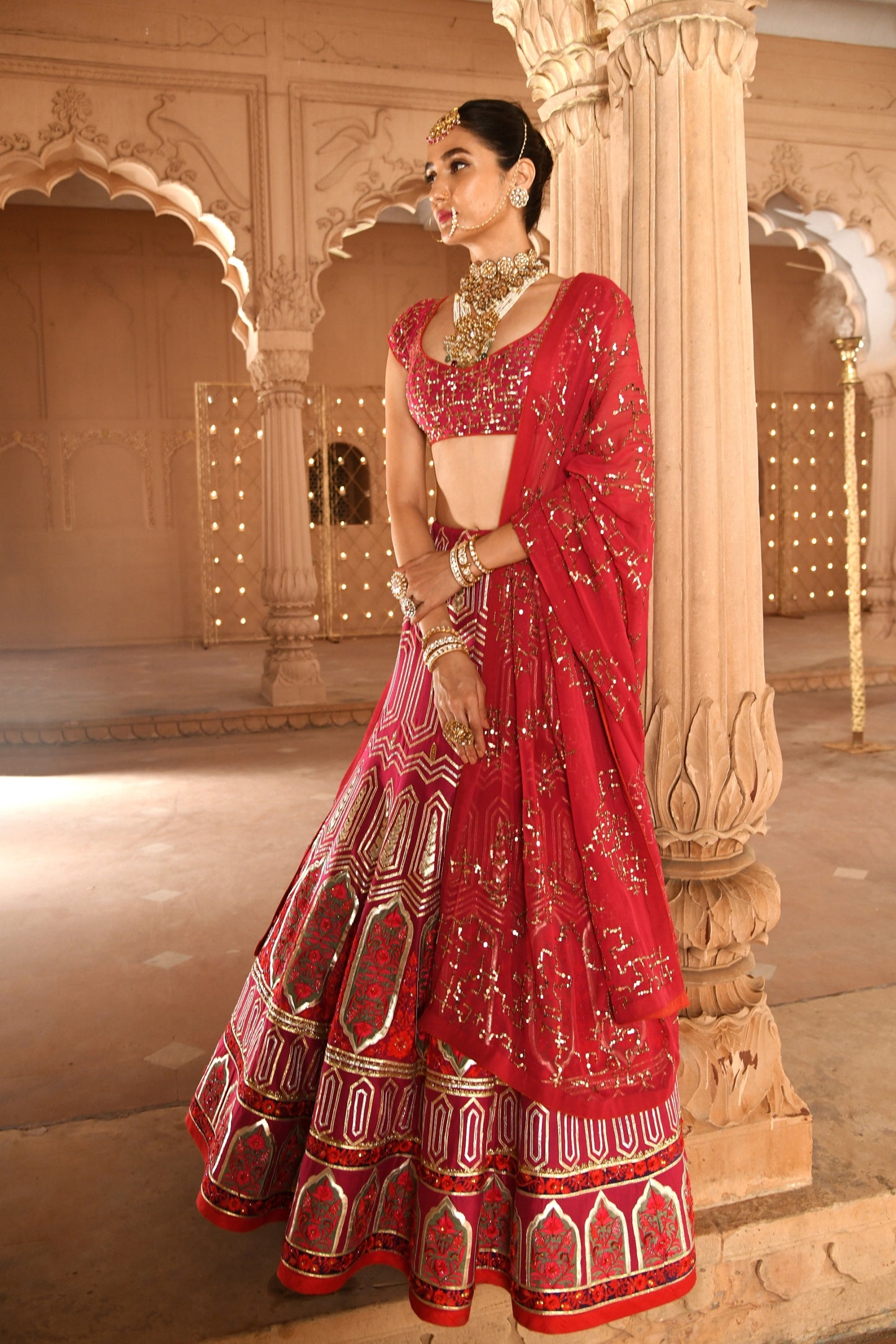 Gold Foil Bridal Lehenga