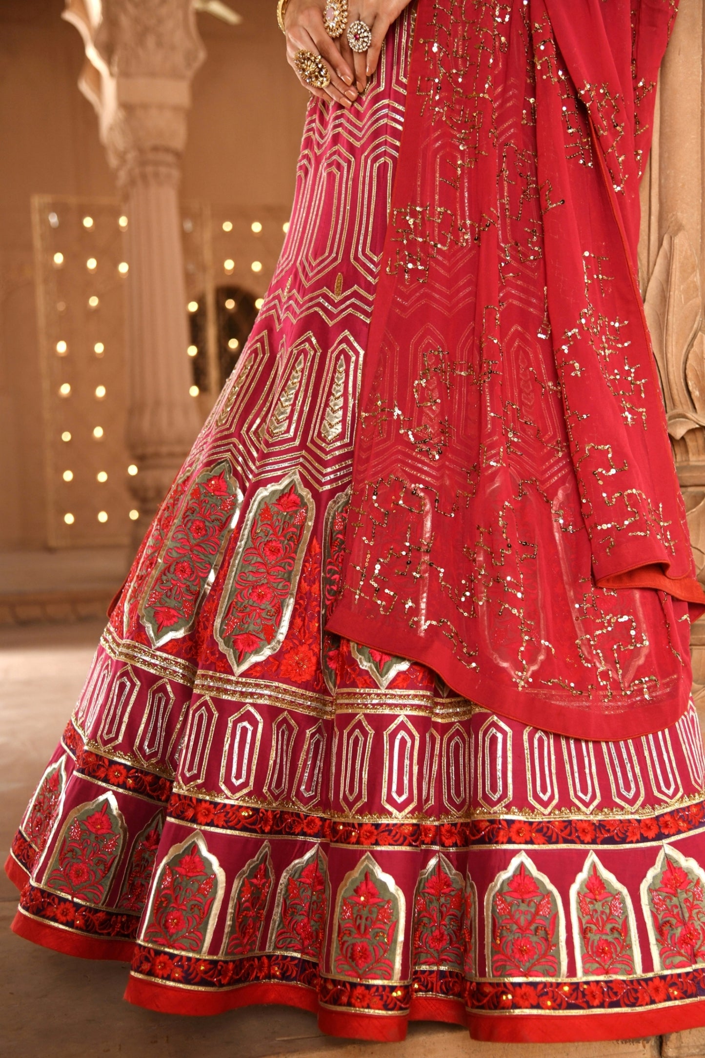 Gold Foil Bridal Lehenga