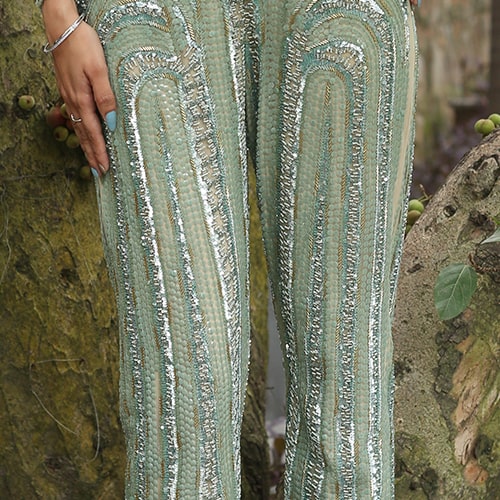 Powder Blue Sequin Jumpsuit