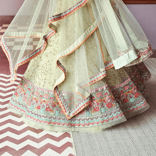 Green Net  Bridal Lehenga