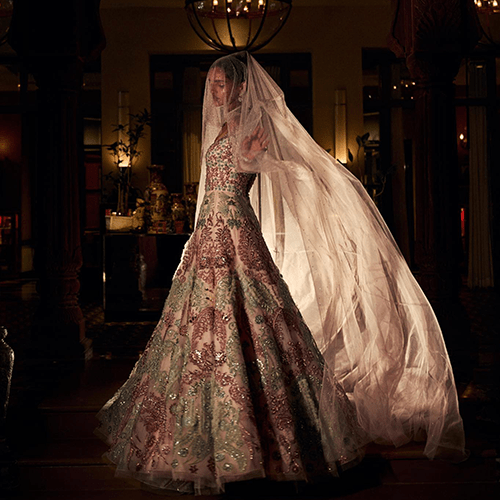 Pink and Green Gown