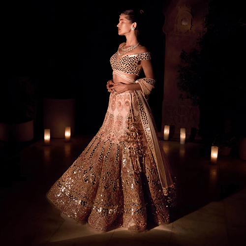 Peach Zardozi  Bridal Lehenga