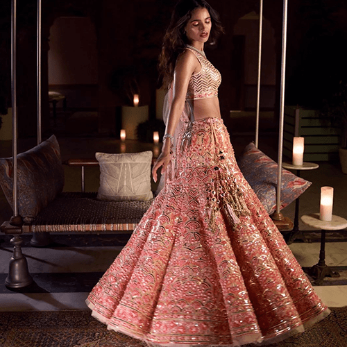 Light Pink  Bridal Lehenga