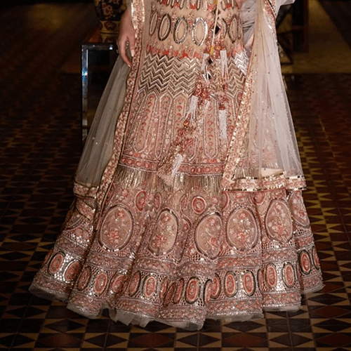 Pink Sequin  Bridal Lehenga