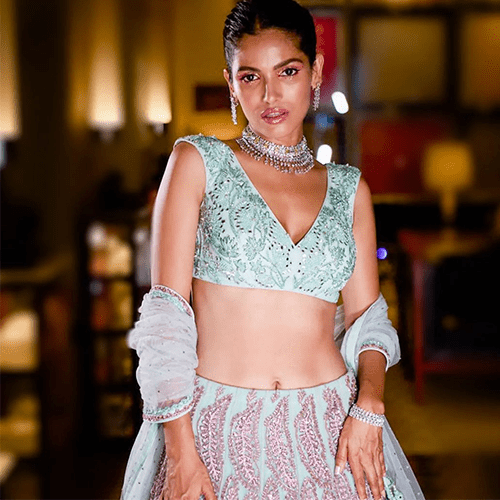 Aqua Sequin Bridal Lehenga