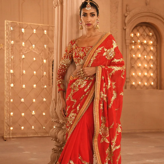 Surkh Bridal Saree