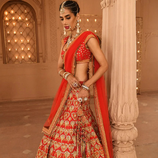 Surkh Zari Bridal Lehenga