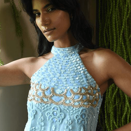 Sky Blue Sharara Suit Set