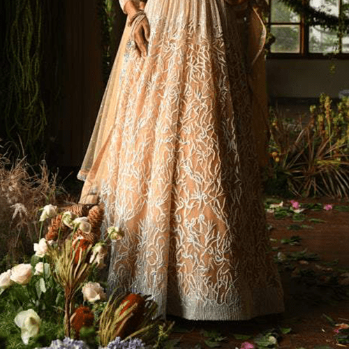 Peach Designer Anarkali Suit