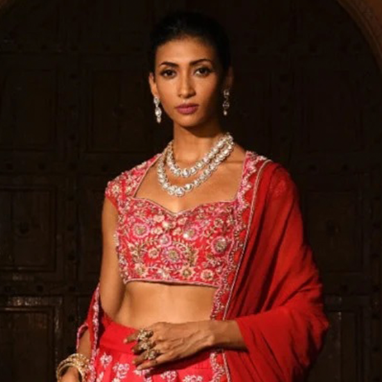 Surkh Floral  Bridal Lehenga