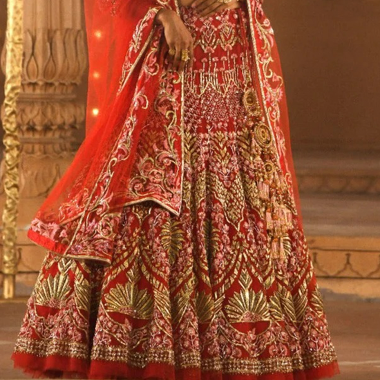 Surkh Hand Embellished Bridal Lehenga