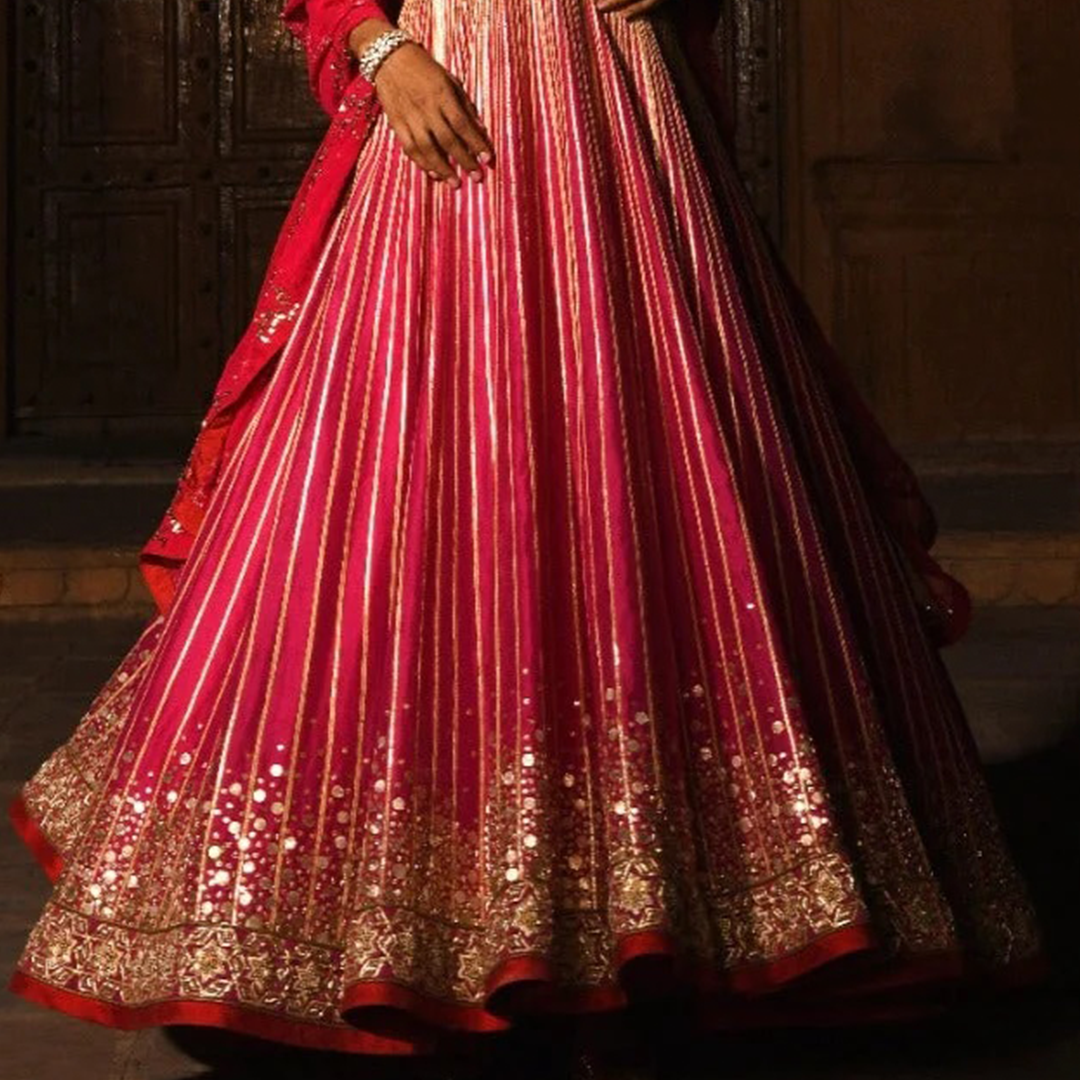 Designer Red Anarkali suit