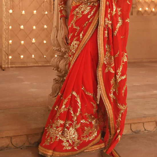 Surkh Bridal Saree