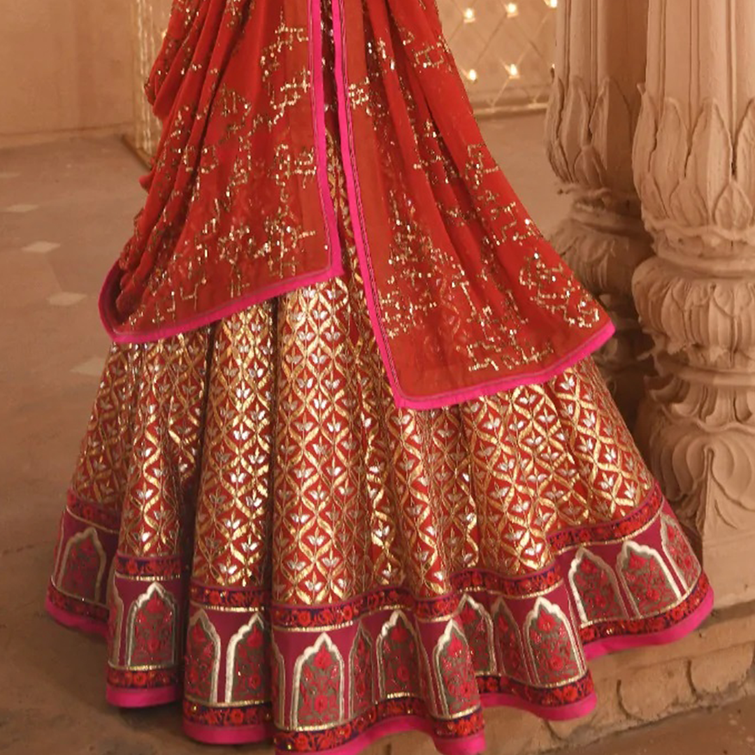 Surkh Gota Bridal Lehenga