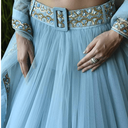 Sky Blue Bridal Lehenga Set