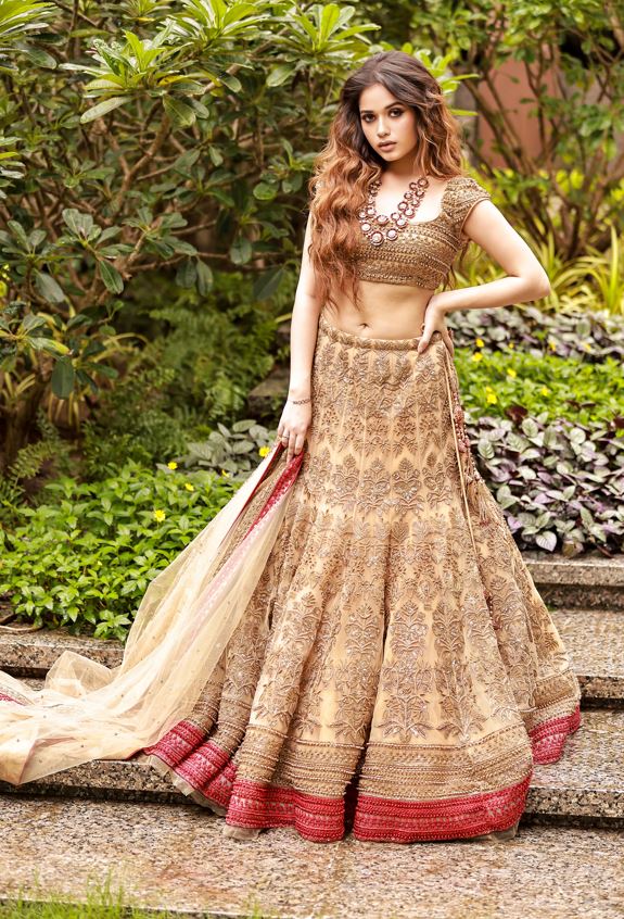 Beige Designer Bridal  Lehenga